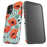 For iPhone 12 mini Tough Protective Case, Poppy Field | iCoverLover Australia