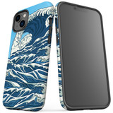 For iPhone 14 Plus Case Tough Protective Cover, Japanese Wave | iCoverLover Australia