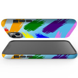 For iPhone 14 Plus Case Tough Protective Cover, Rainbow Brushes | iCoverLover Australia