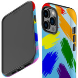 For iPhone 14 Pro Max Case Tough Protective Cover, Rainbow Brushes | iCoverLover Australia