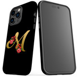 For iPhone 14 Pro Max Case Tough Protective Cover, Embellished Letter M | iCoverLover Australia