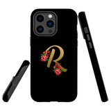 For iPhone 14 Pro Case Tough Protective Cover, Embellished Letter R | iCoverLover Australia