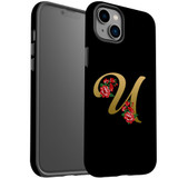 For iPhone 14 Plus Case Tough Protective Cover, Embellished Letter U | iCoverLover Australia