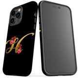 For iPhone 14 Pro Max Case Tough Protective Cover, Embellished Letter H | iCoverLover Australia