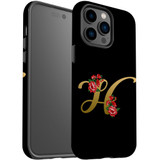 For iPhone 14 Pro Max Case Tough Protective Cover, Embellished Letter H | iCoverLover Australia
