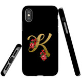 For iPhone XS Max Case, Protective Back Cover, Embellished Letter K | iCoverLover Australia