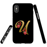 For iPhone XS Max Case, Protective Back Cover, Embellished Letter U | iCoverLover Australia