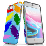 For Apple iPhone SE 5G (2022)/SE (2020)/8/7 Case, Protective Back Cover, Rainbow Brushes | iCoverLover Australia