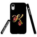 For iPhone XR Case, Protective Back Cover, Embellished Letter K | iCoverLover Australia