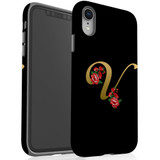 For iPhone XR Case, Protective Back Cover, Embellished Letter V | iCoverLover Australia