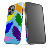 For iPhone 12 Pro Max Case, Protective Back Cover, Rainbow Brushes | iCoverLover Australia