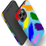 For iPhone 12 Pro Max Case, Protective Back Cover, Rainbow Brushes | iCoverLover Australia
