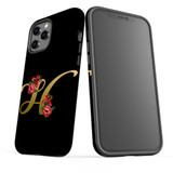 For iPhone 12 Pro Max Case, Protective Back Cover, Embellished Letter H | iCoverLover Australia