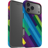 For Apple iPhone 17 Pro Max Case, MagSafe Compatible Protective Cover, Lined Rainbow | iCoverLover Australia