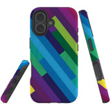 For Apple iPhone 17 Case, MagSafe Compatible Protective Cover, Lined Rainbow | iCoverLover Australia