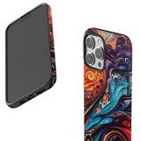 For iPhone 14 Pro Max Case, Protective MagSafe Compatible Cover, Swirling Paint | iCoverLover Australia