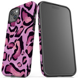 For iPhone 15 Plus Tough Case Compatible with MagSafe, Magenta Leopard Pattern | iCoverLover Australia