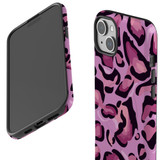 For iPhone 15 Plus Tough Case Compatible with MagSafe, Magenta Leopard Pattern | iCoverLover Australia