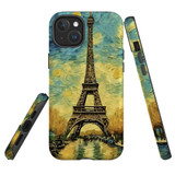 For iPhone 15 Plus Tough Case Compatible with MagSafe, Eiffel Tower Painting | iCoverLover Australia