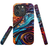 For iPhone 15 Pro Tough Case Compatible with MagSafe, Swirling Paint | iCoverLover Australia
