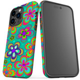 For iPhone 14 Pro Max Case Tough Protective Cover, Retro Floral Design | iCoverLover Australia