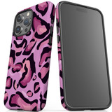For iPhone 15 Pro Max Tough Case Compatible with MagSafe, Magenta Leopard Pattern | iCoverLover Australia
