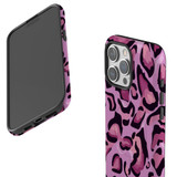 For iPhone 15 Pro Max Tough Case Compatible with MagSafe, Magenta Leopard Pattern | iCoverLover Australia