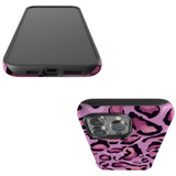 For iPhone 15 Pro Max Tough Case Compatible with MagSafe, Magenta Leopard Pattern | iCoverLover Australia