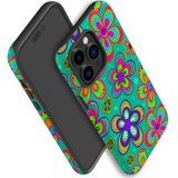 For iPhone 14 Pro Case Tough Protective Cover, Retro Floral Design | iCoverLover Australia
