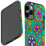 For iPhone 14 Pro Case Tough Protective Cover, Retro Floral Design | iCoverLover Australia