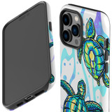For iPhone 14 Pro Case Tough Protective Cover, Swimming Turtles | iCoverLover Australia