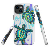 For iPhone 14 Case Tough Protective Cover, Swimming Turtles | iCoverLover Australia