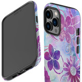 For iPhone 14 Pro Case Tough Protective Cover, Flower Swirls | iCoverLover Australia