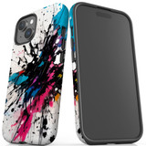 For iPhone 15 Tough Case Compatible with MagSafe, Dark Splatter | iCoverLover Australia