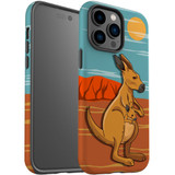For iPhone 14 Pro Case Tough Protective Cover, Kangaroo Illustration | iCoverLover Australia