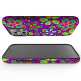 For iPhone 15 Pro Tough Case Compatible with MagSafe, Purple Floral Design | iCoverLover Australia