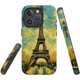 For iPhone 15 Pro Tough Case Compatible with MagSafe, Eiffel Tower Painting | iCoverLover Australia