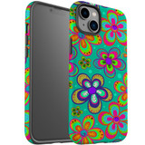 For iPhone 14 Plus Case Tough Protective Cover, Retro Floral Design | iCoverLover Australia