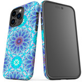 For iPhone 14 Pro Max Case Tough Protective Cover, Psychedelic Blues | iCoverLover Australia