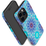 For iPhone 14 Pro Max Case Tough Protective Cover, Psychedelic Blues | iCoverLover Australia