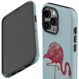 For iPhone 14 Pro Case Tough Protective Cover, Vintage Flamingo | iCoverLover Australia