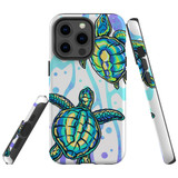 For iPhone 13 Pro Max Case Tough Protective Cover Swimming Turtles | iCoverLover Australia