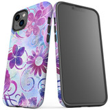 For iPhone 14 Plus Case Tough Protective Cover, Flower Swirls | iCoverLover Australia