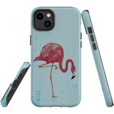 For iPhone 14 Plus Case Tough Protective Cover, Vintage Flamingo | iCoverLover Australia