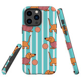 For iPhone 14 Pro Case Tough Protective Cover, Dachshund Dogs Cute | iCoverLover Australia