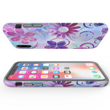 For iPhone XS & X Case Tough Protective Cover Flower Swirls | iCoverLover Australia