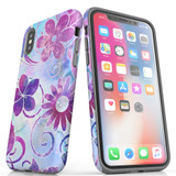 For iPhone XS & X Case Tough Protective Cover Flower Swirls | iCoverLover Australia
