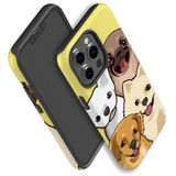 For iPhone 13 Pro Case, Protective Back Cover, Illustrated Puppies | iCoverLover Australia