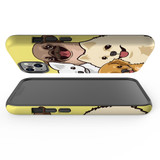 For iPhone 13 Case, Protective Back Cover, Illustrated Puppies | iCoverLover Australia