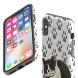 For iPhone XS & X Case Tough Protective Cover Tuxedo Cat | iCoverLover Australia